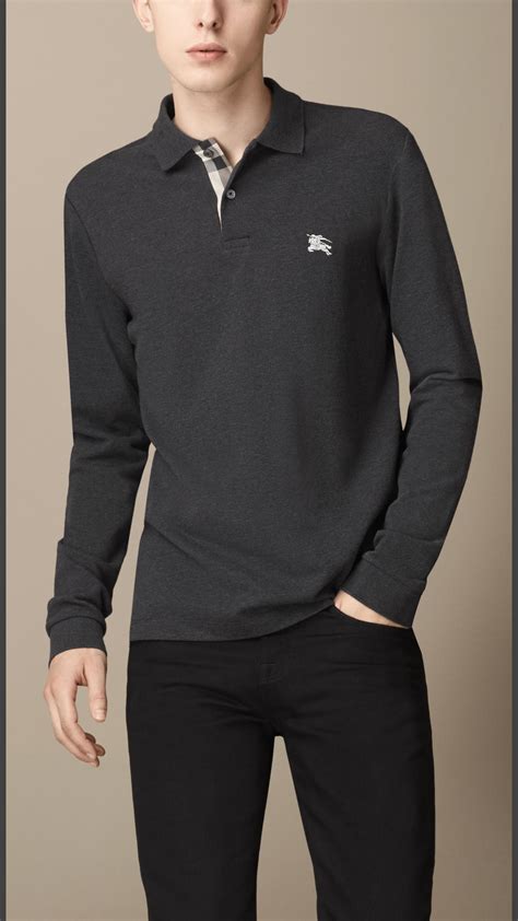 burberry long sleeve polo|long sleeve equestrian polo shirts.